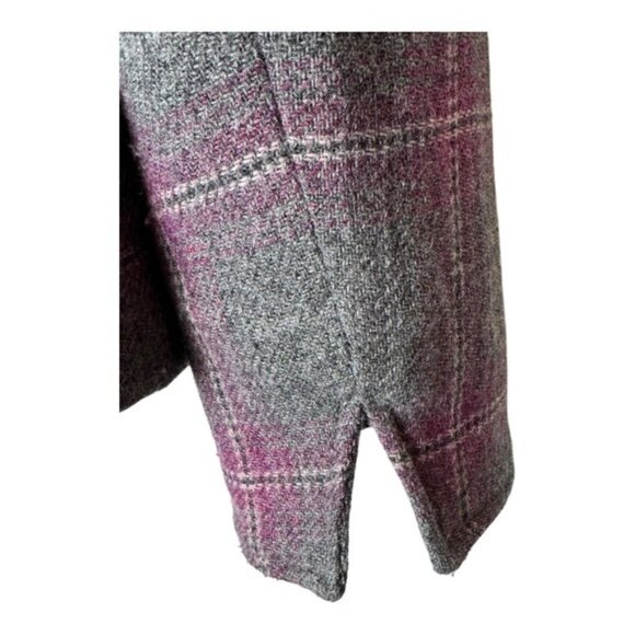 Talbots Blazer Women 6‎ Gray Purple Plaid Wool Blend Career Preppy Jacket - Picture 4 of 9